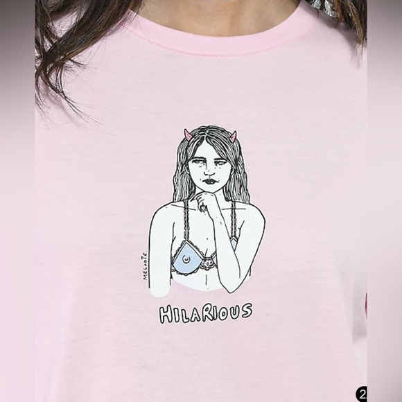 Zumiez Tops - Zumiez Melodie Hilarious Pink Cropped T-Shirt